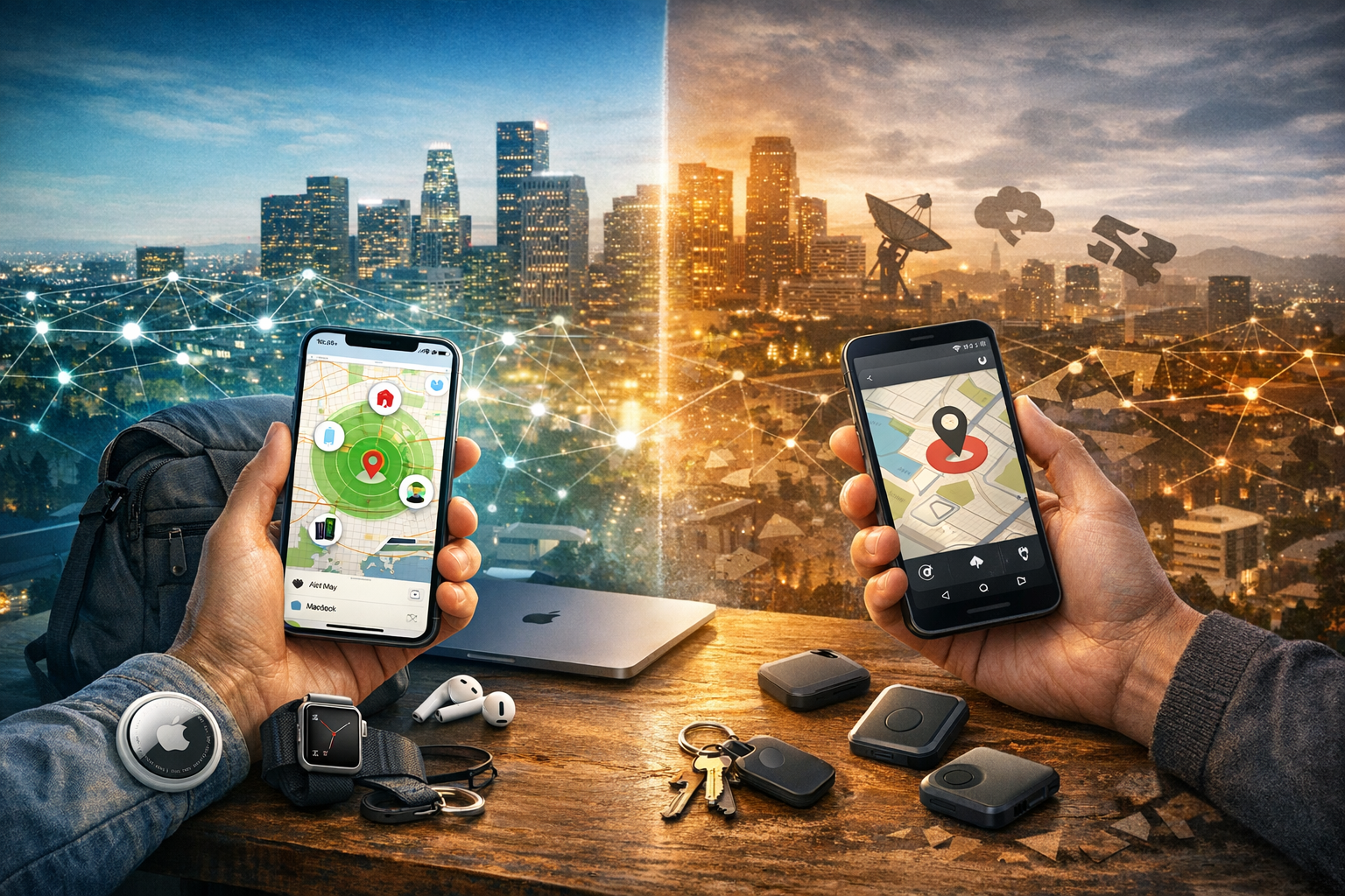 Android users tracking belongings with tracking devices 